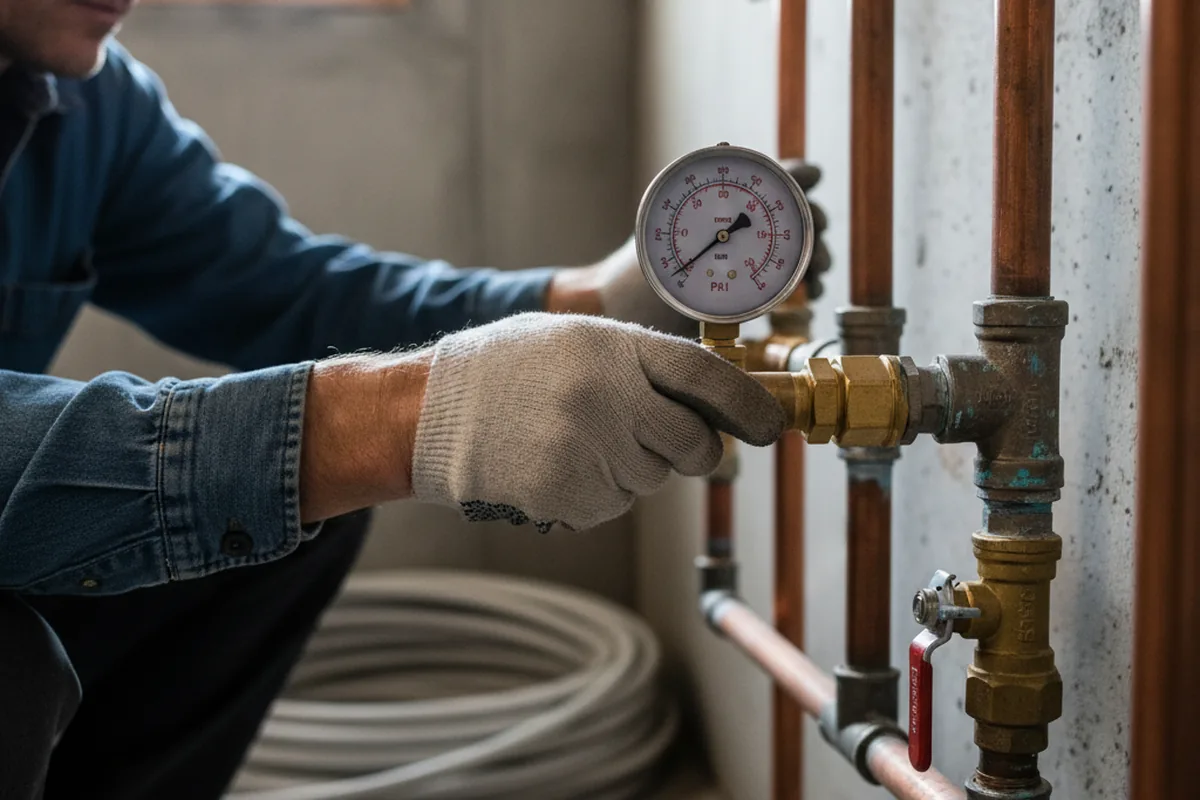 Pressure testing a repaired line during Water Line Repair in Harlem